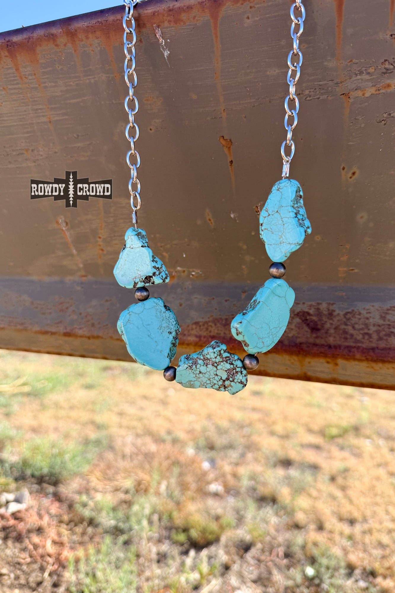 Turquoise Slab Statement Necklace