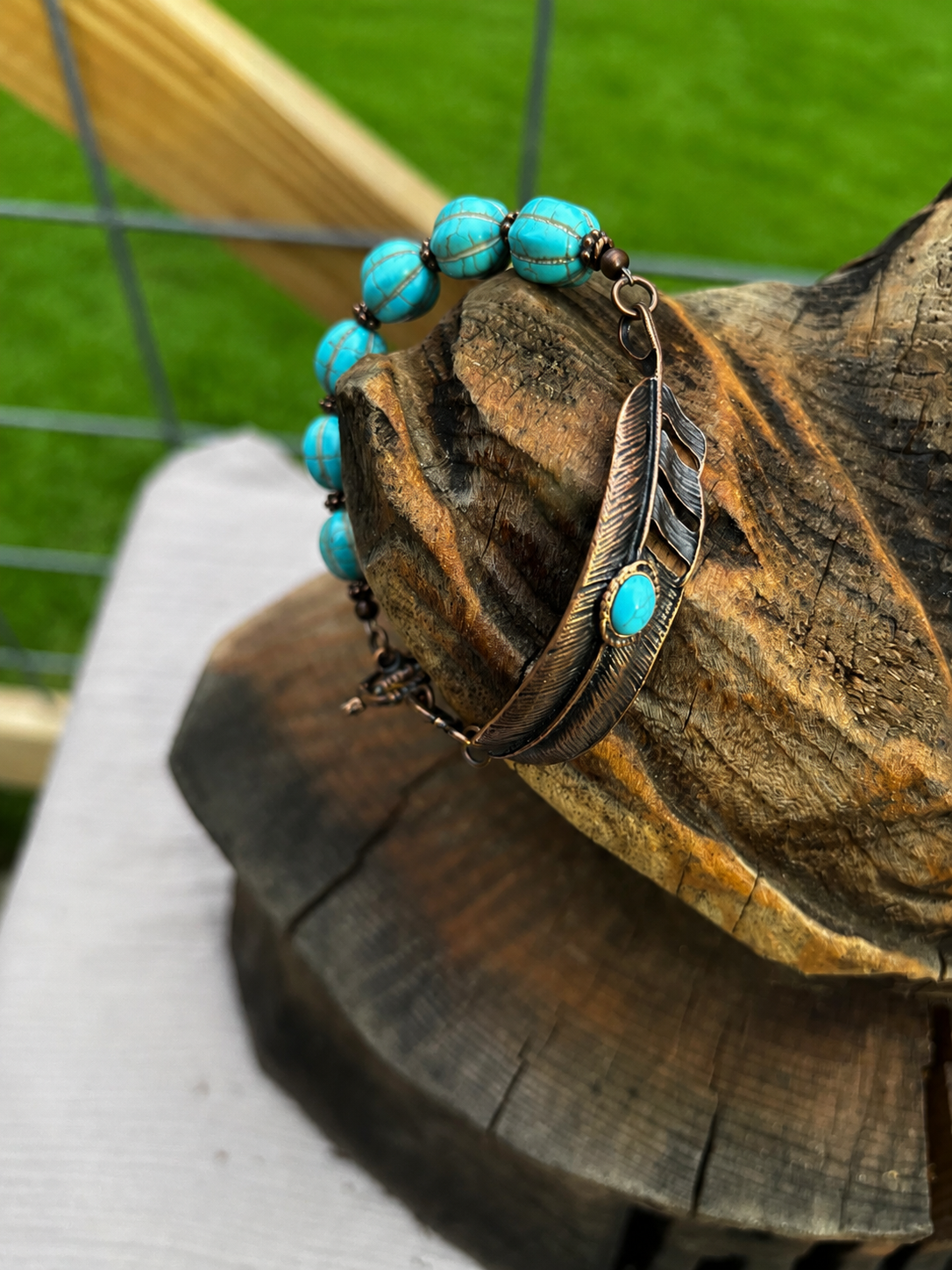 Turquoise Feather Bracelet