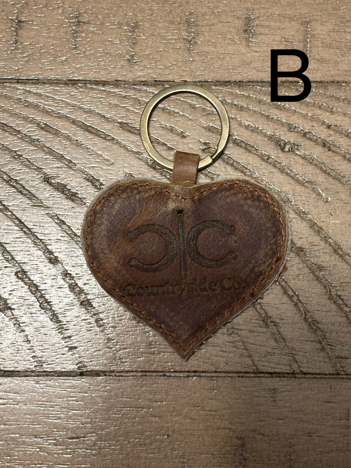 Wild at Heart Cowhide Keychain
