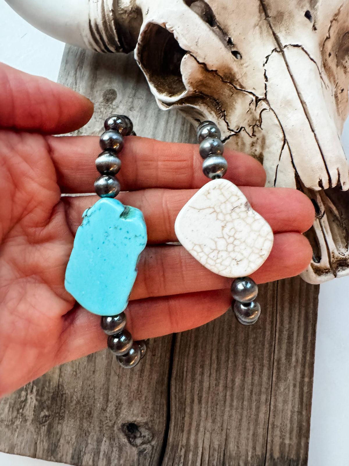 Slab Stone Stretch Bracelet