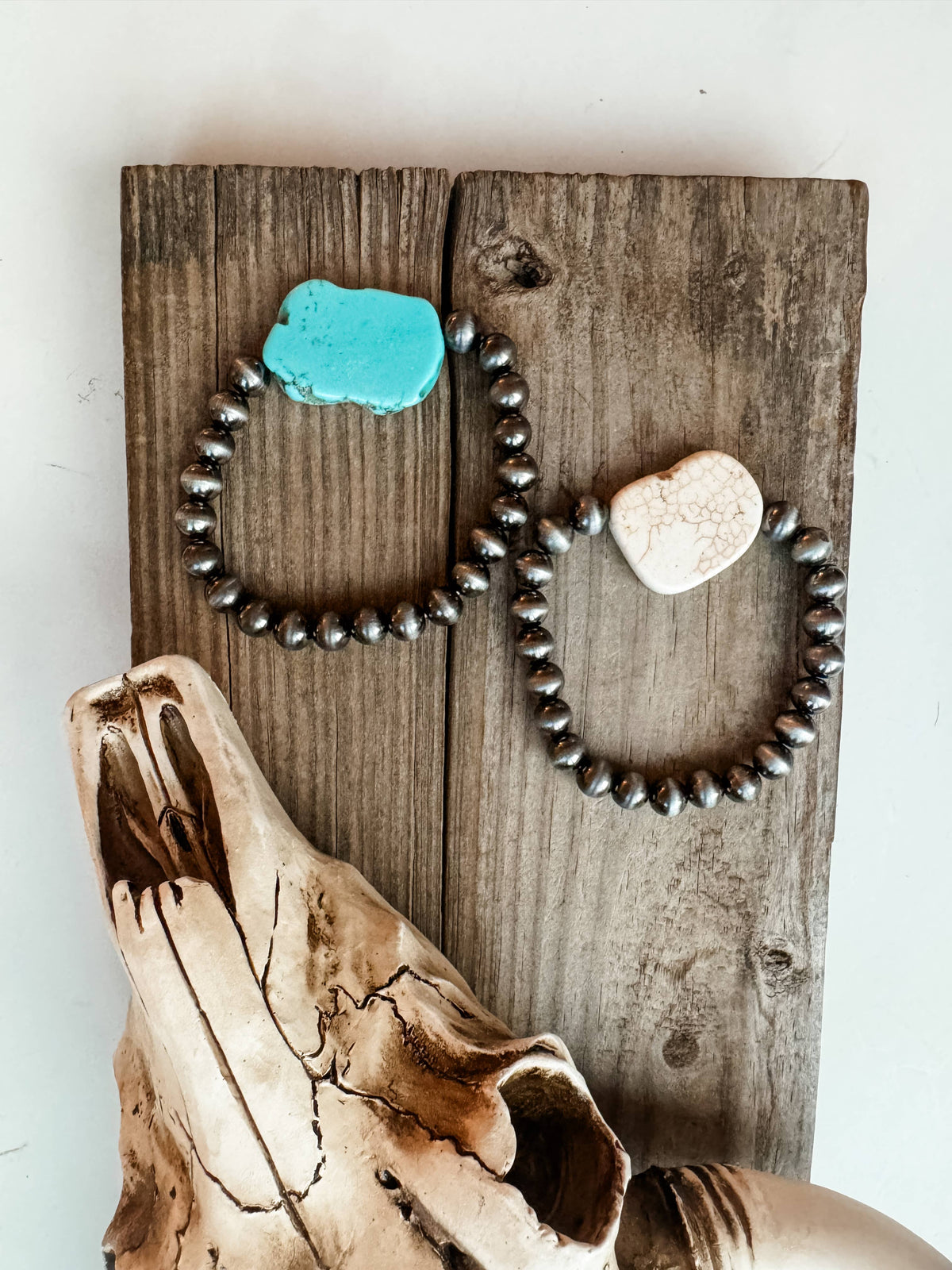 Slab Stone Stretch Bracelet
