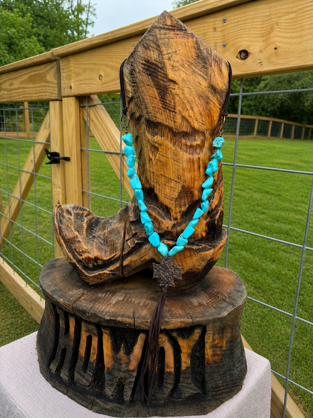 Turquoise Trail Cross Necklace