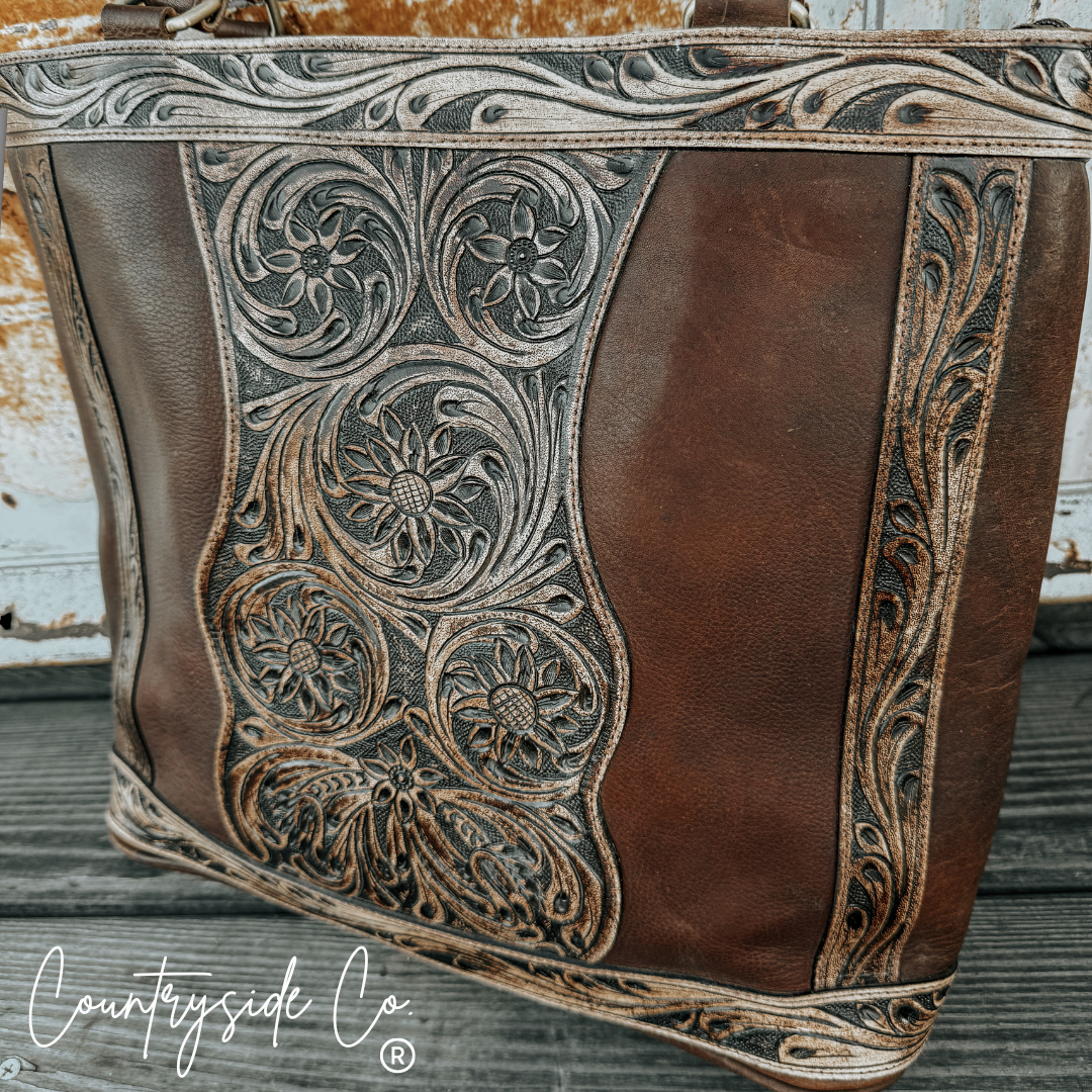 Countryside Tooled Leather Tote