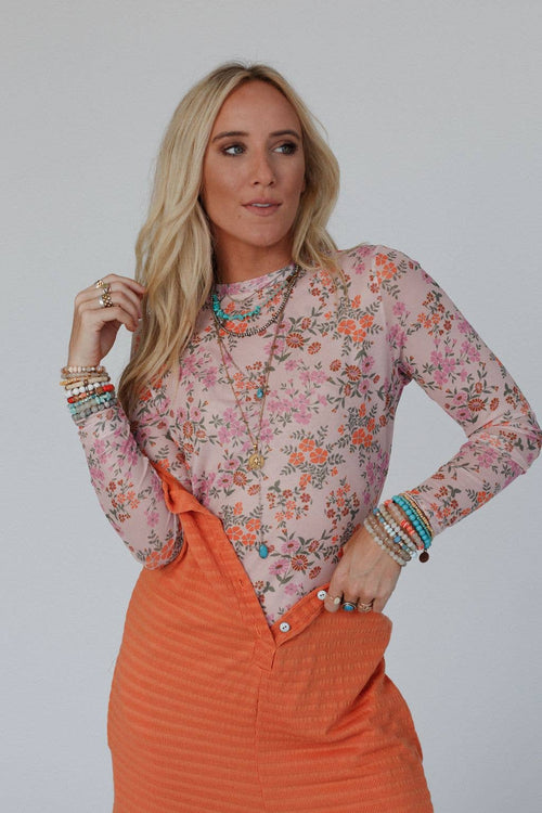 Blushin' Cowgirl Mesh Top