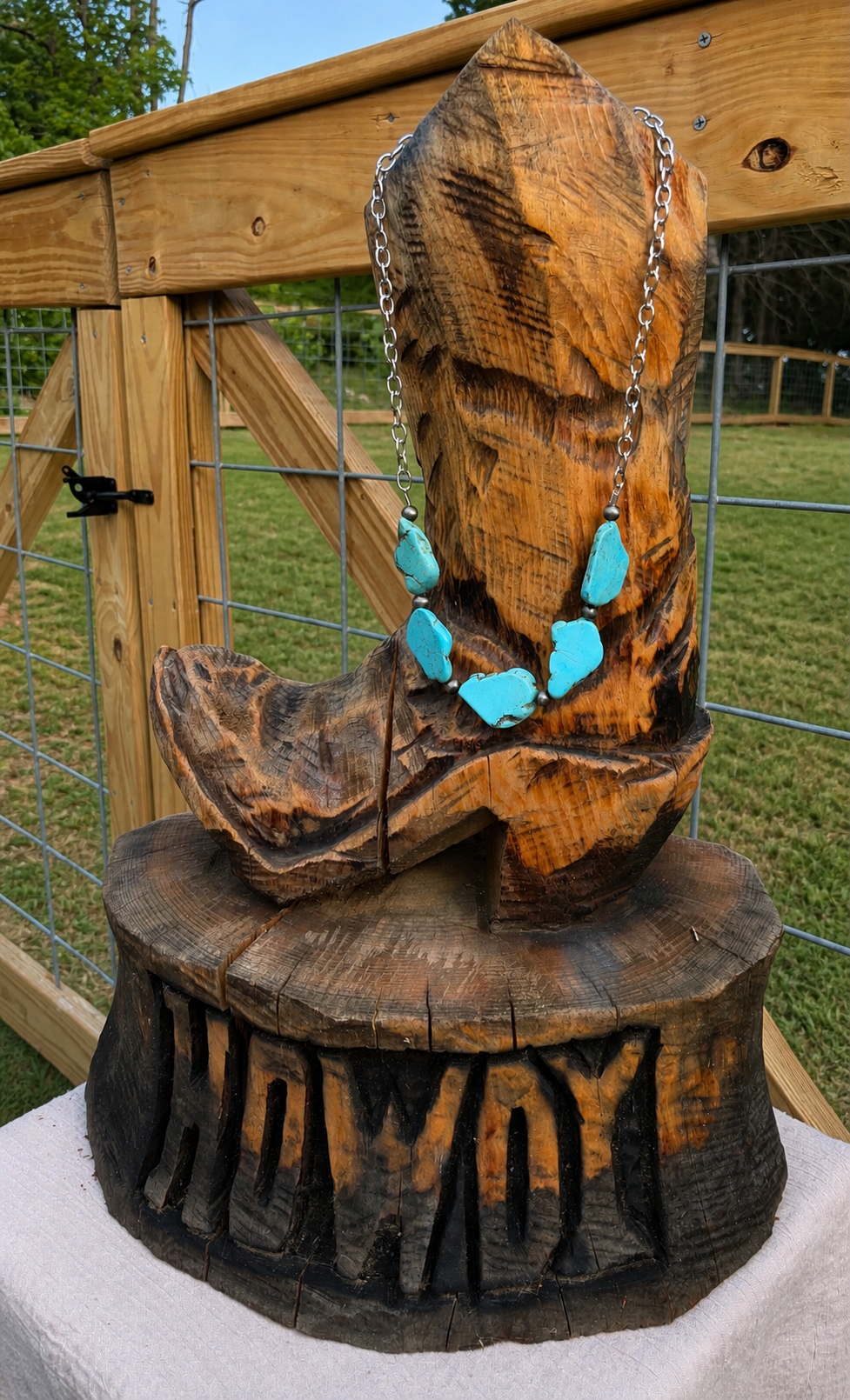 Turquoise Slab Statement Necklace
