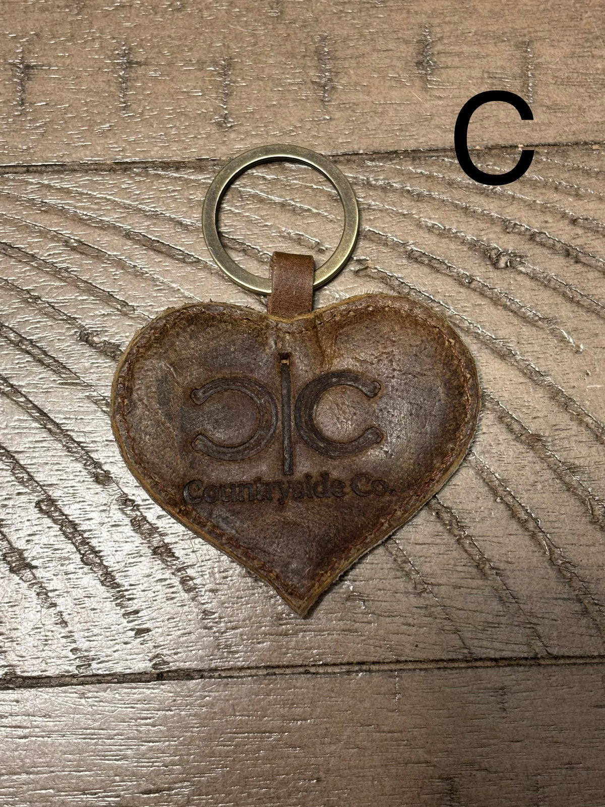 Wild at Heart Cowhide Keychain