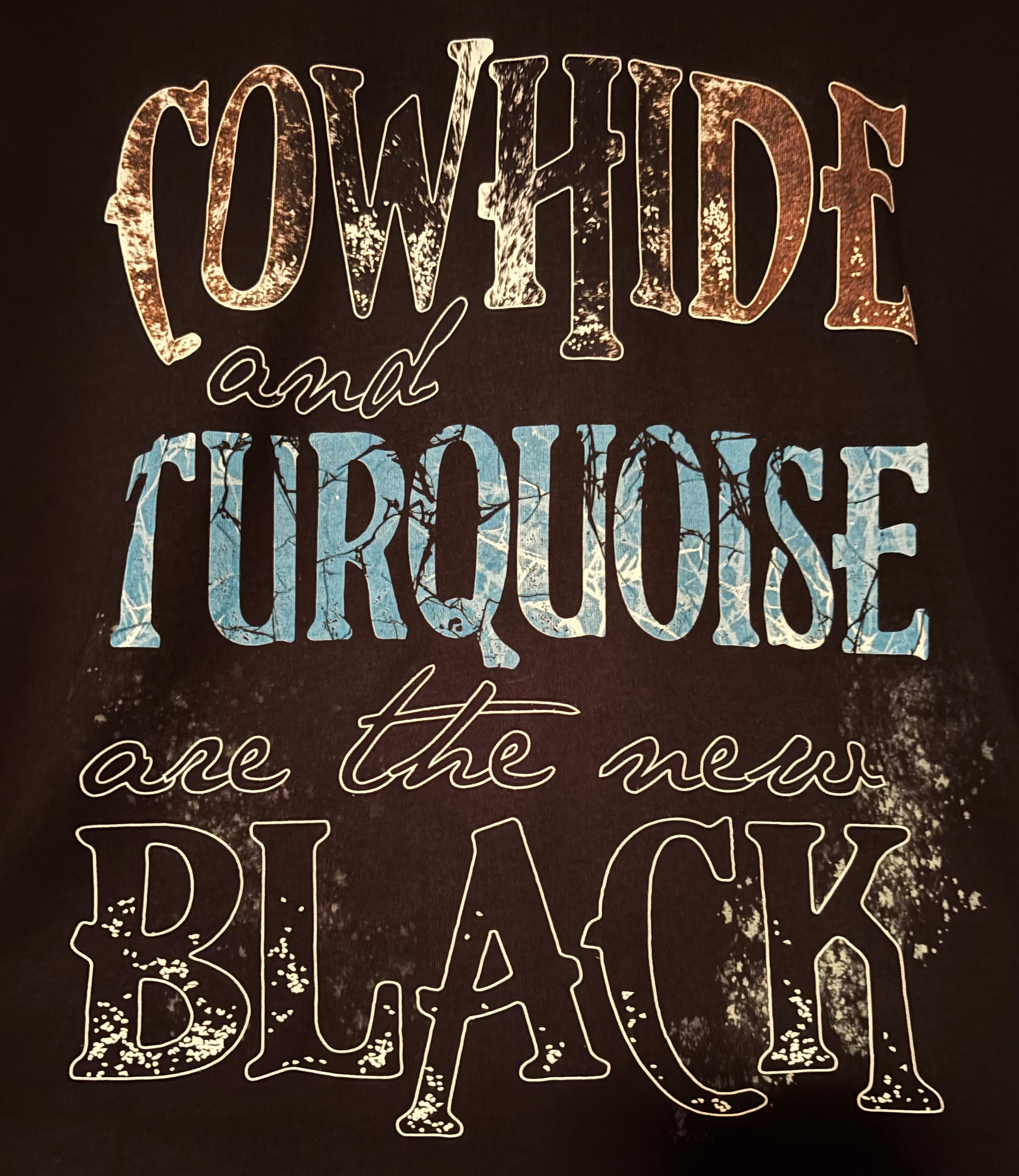 Cowhide & Turquoise Tee
