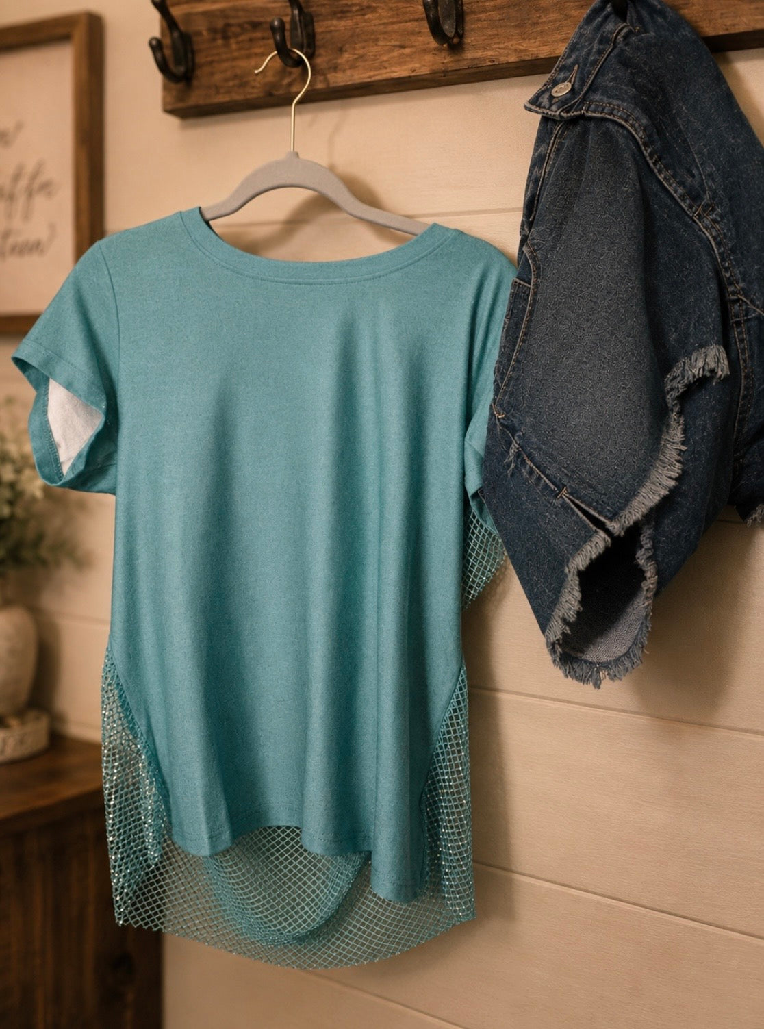 Turquoise Soul Mesh Top