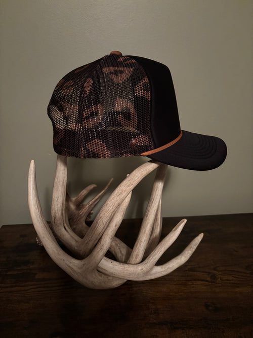 Black Ranch Leopard Trucker