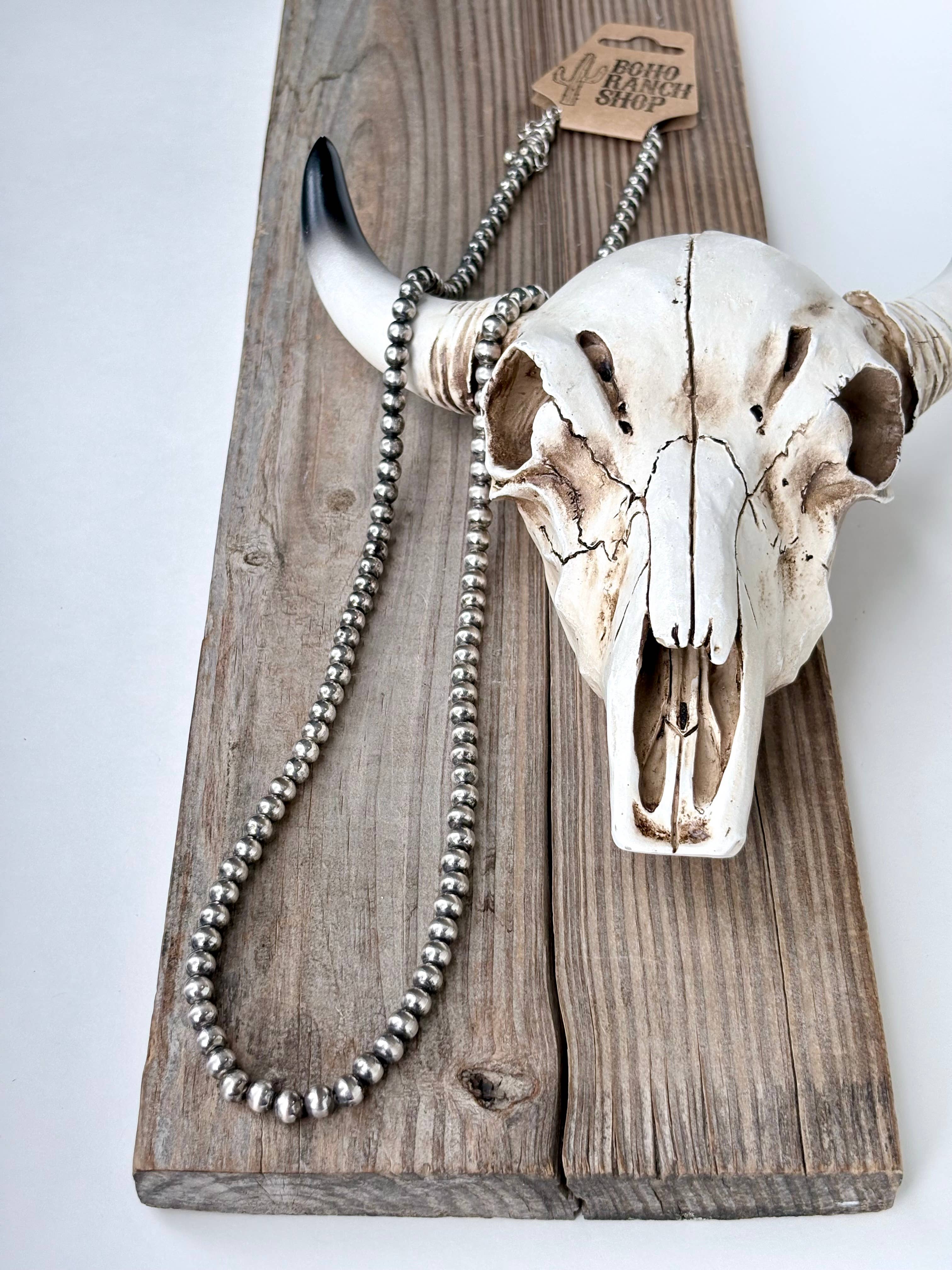 6MM Navajo Pearly Style Necklace-14"