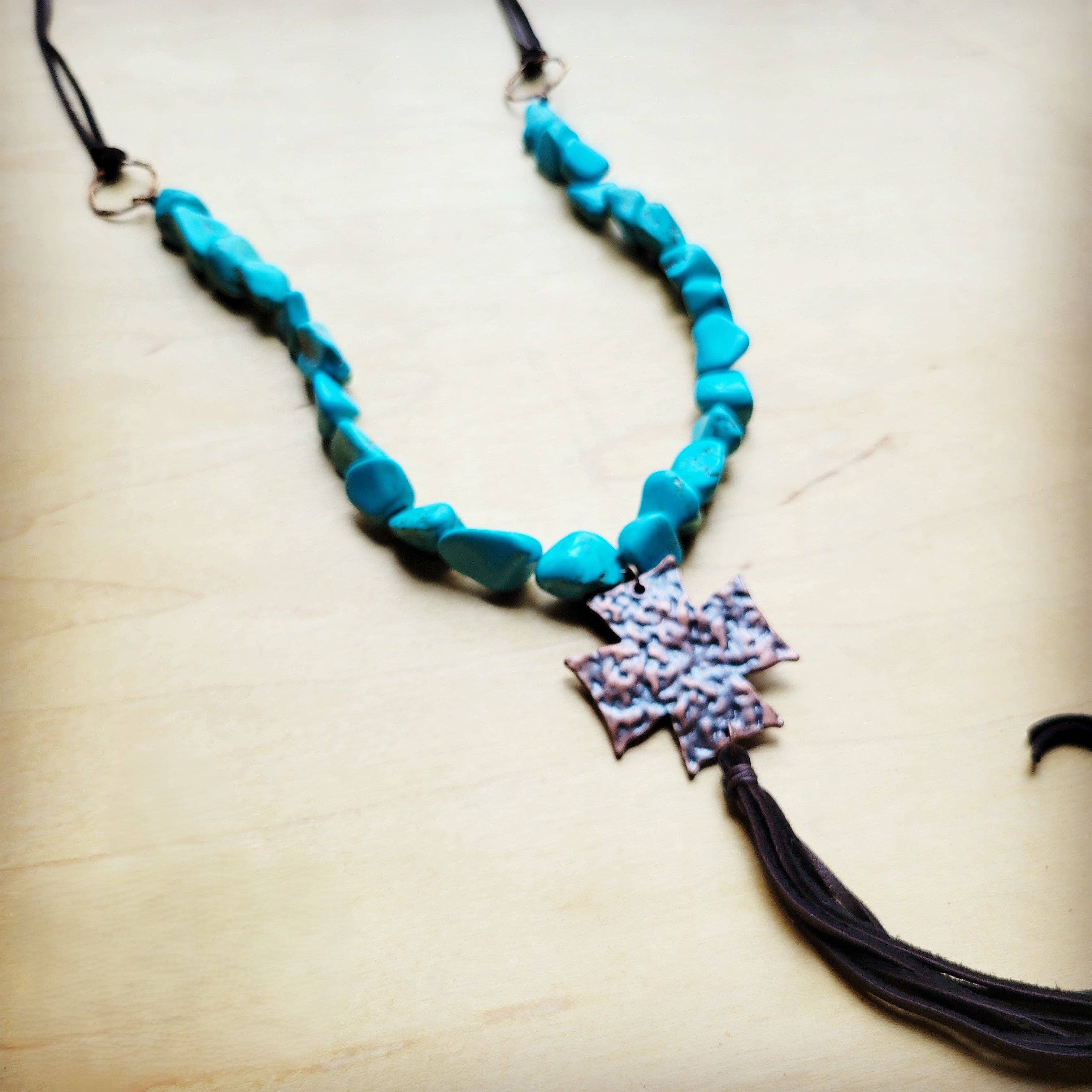 Turquoise Trail Cross Necklace
