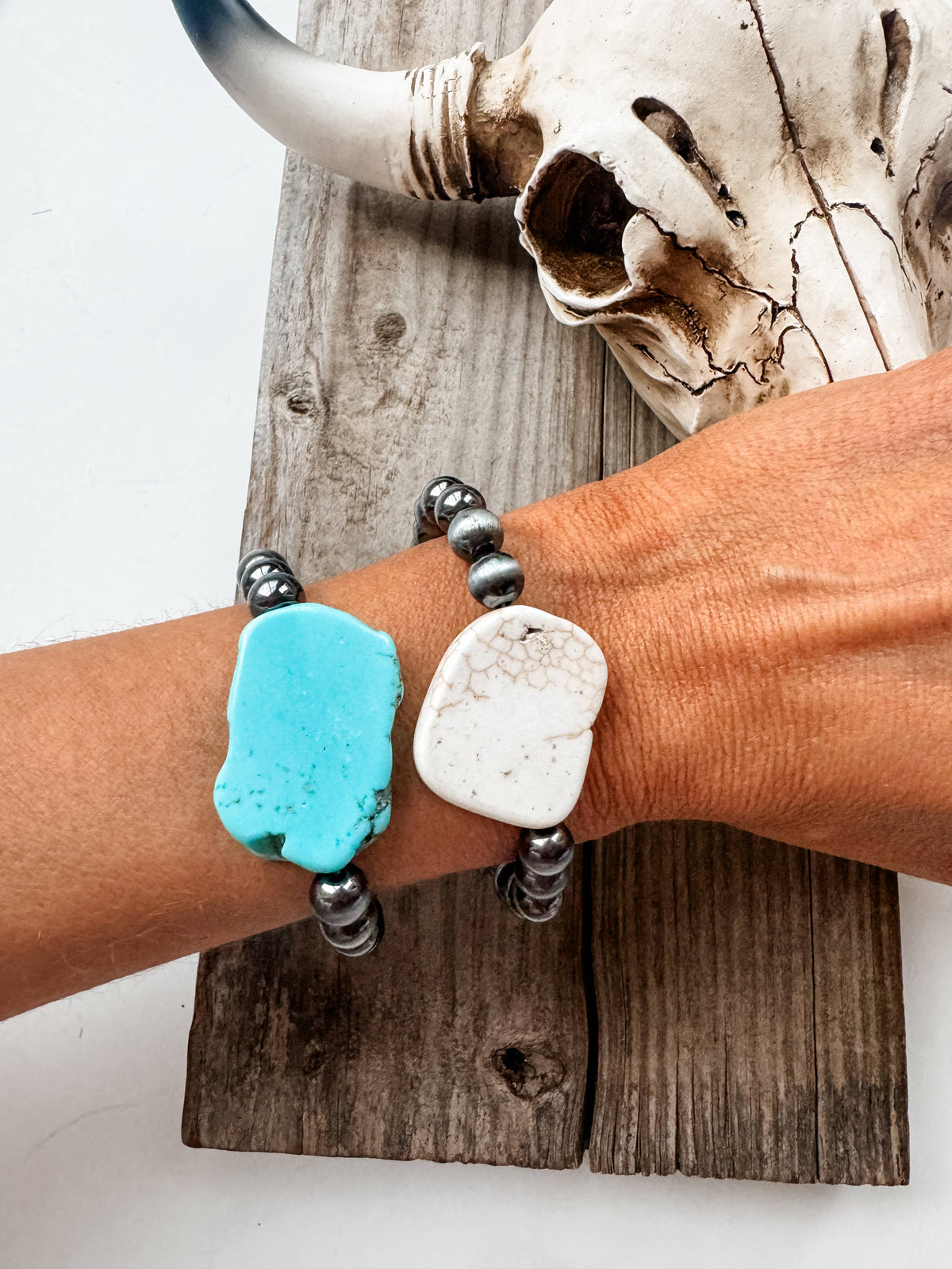 Slab Stone Stretch Bracelet