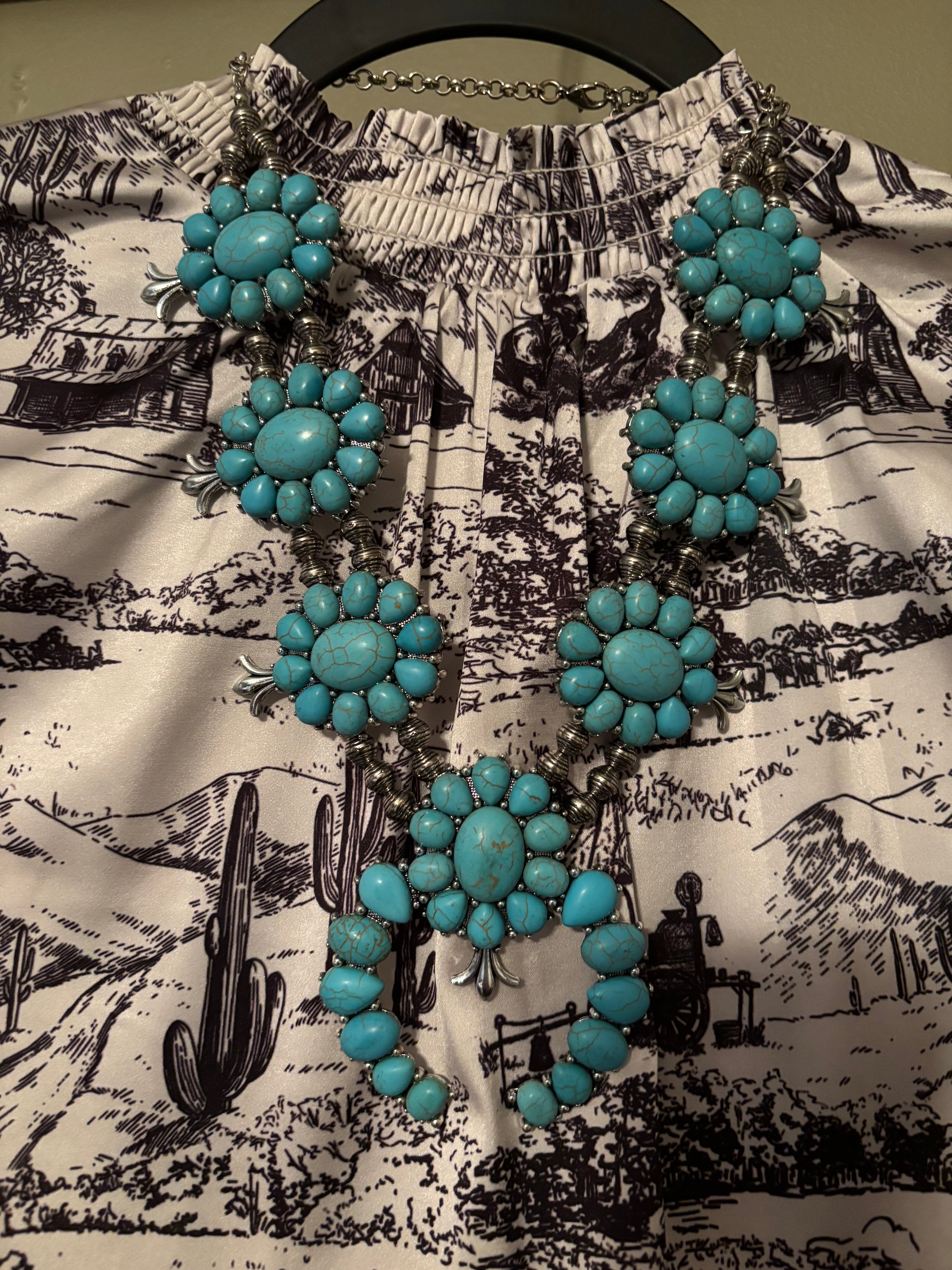 Turquoise Squash Blossom Necklace