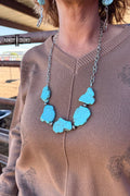 Turquoise Slab Statement Necklace