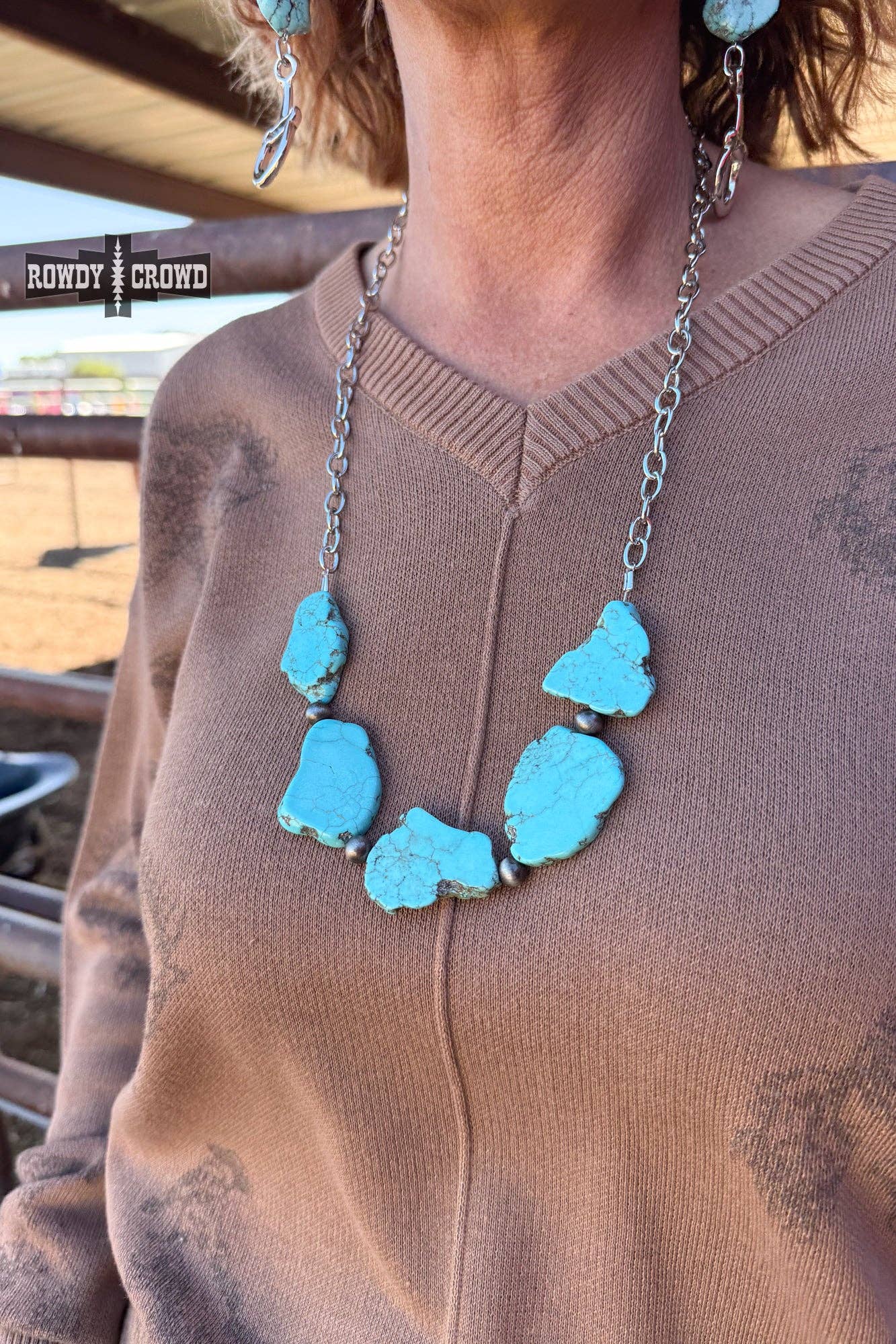 Turquoise Slab Statement Necklace