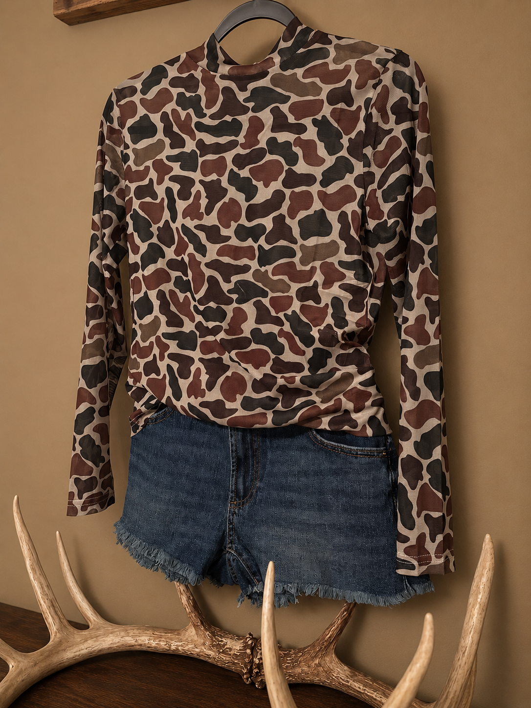Backroad Camo Mesh Top