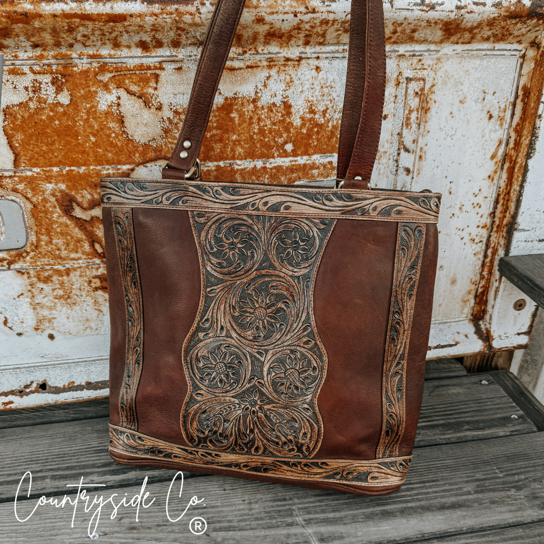 Countryside Tooled Leather Tote