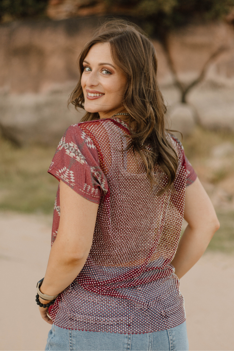 Desert Dusk Mesh Top