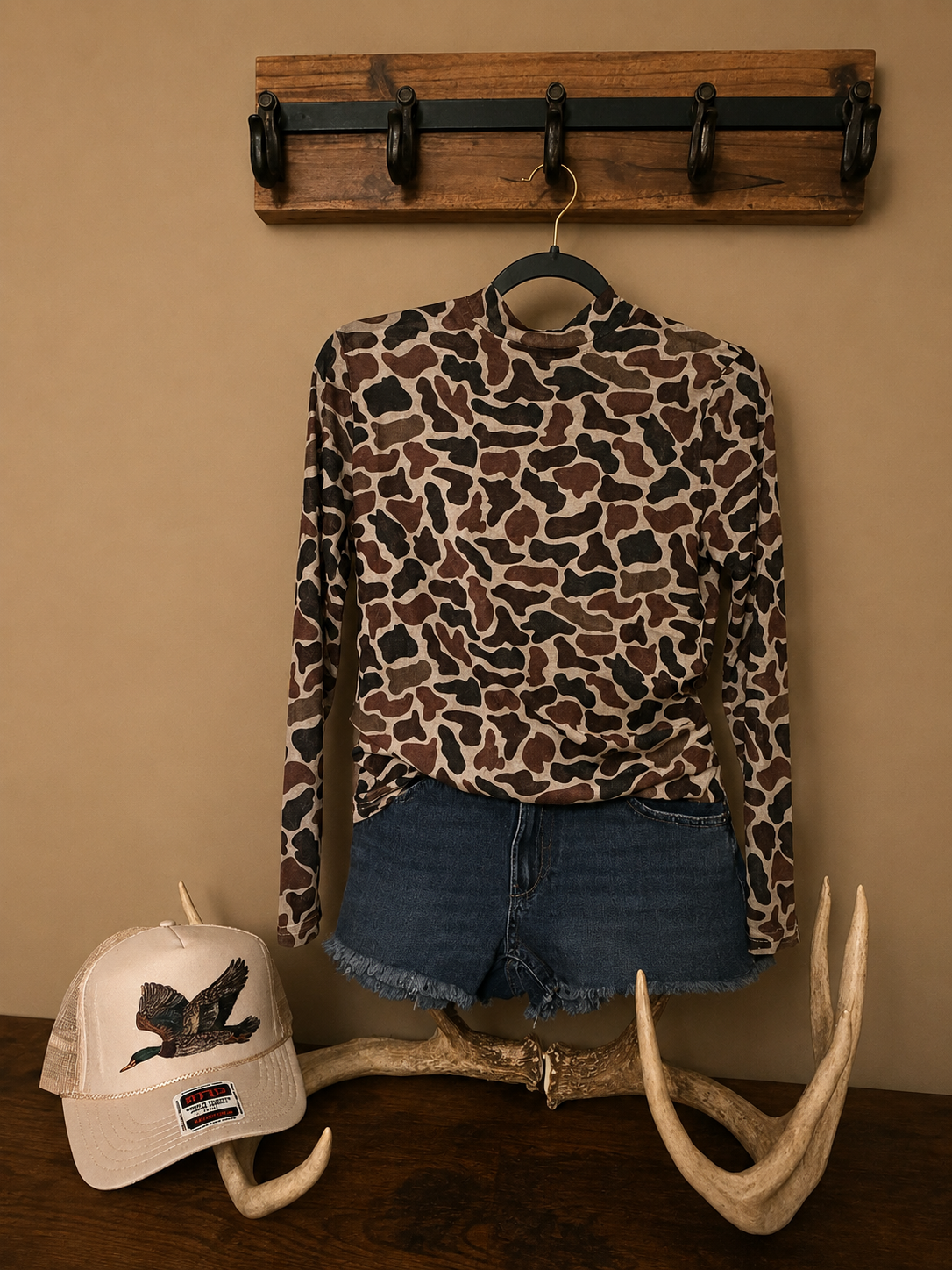 Backroad Camo Mesh Top