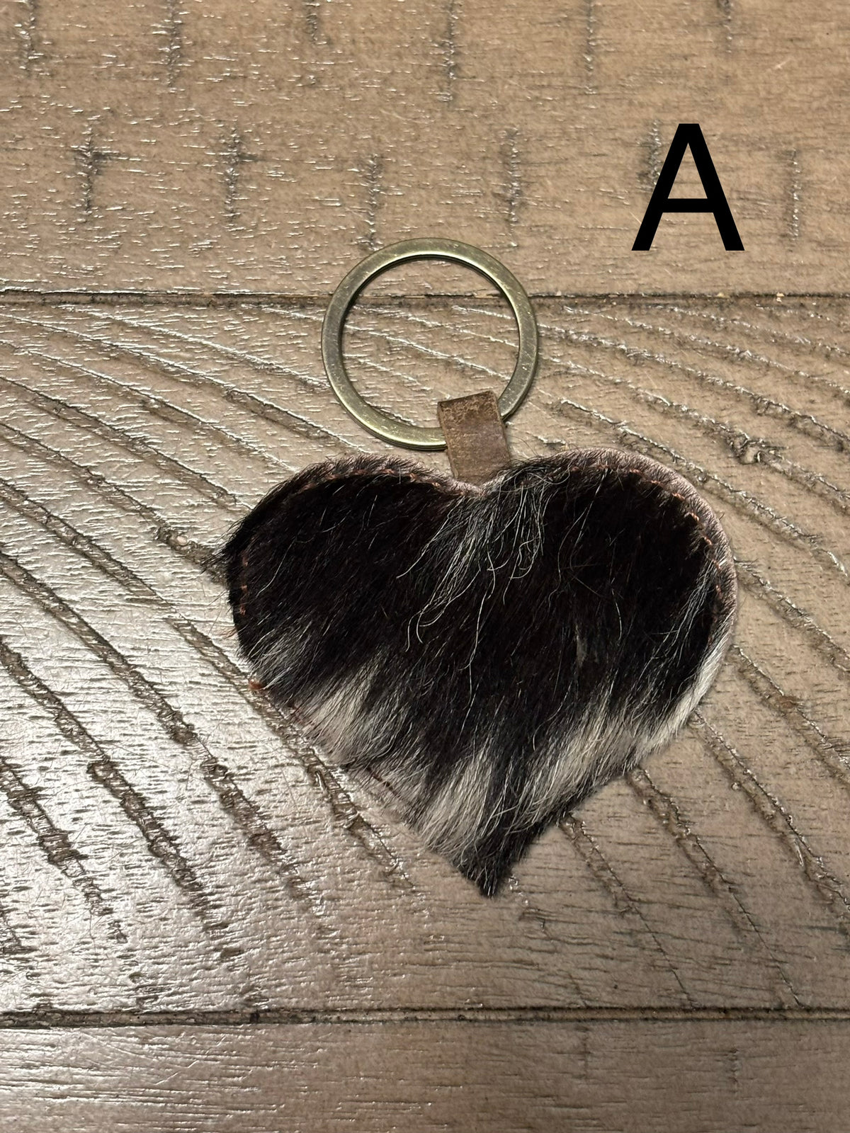 Wild at Heart Cowhide Keychain