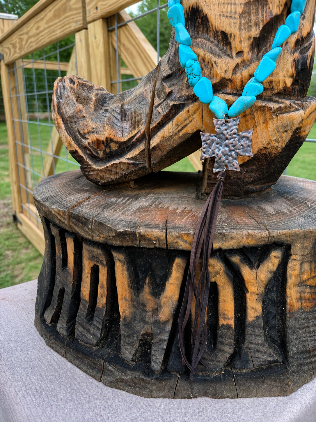 Turquoise Trail Cross Necklace