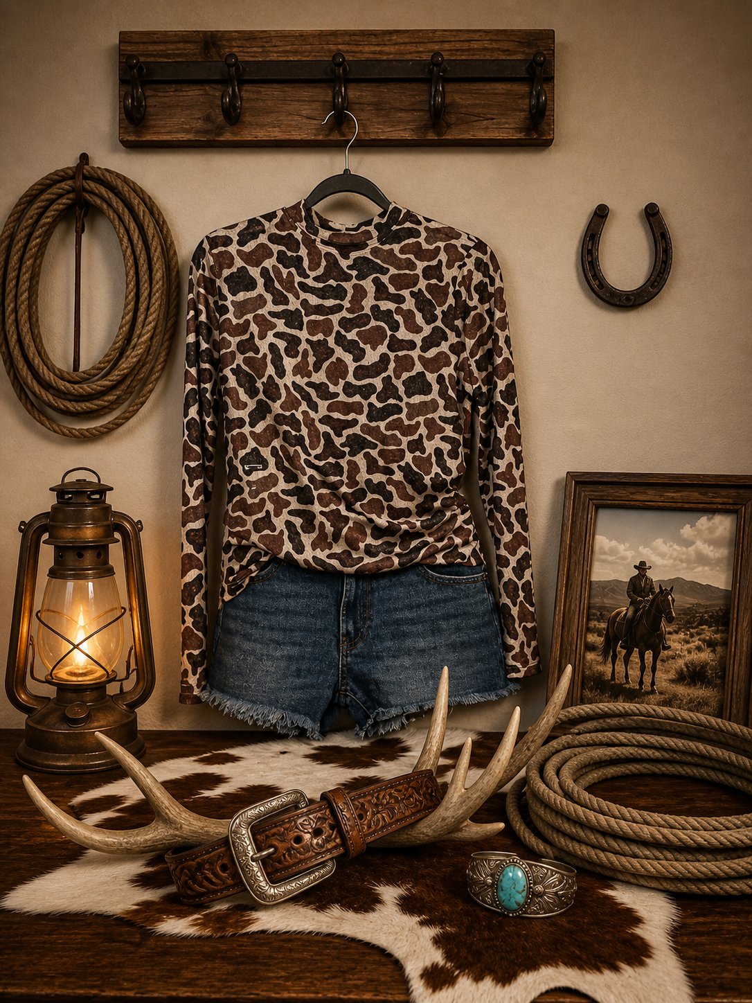 Backroad Camo Mesh Top