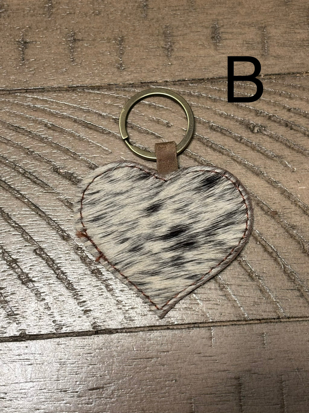 Wild at Heart Cowhide Keychain