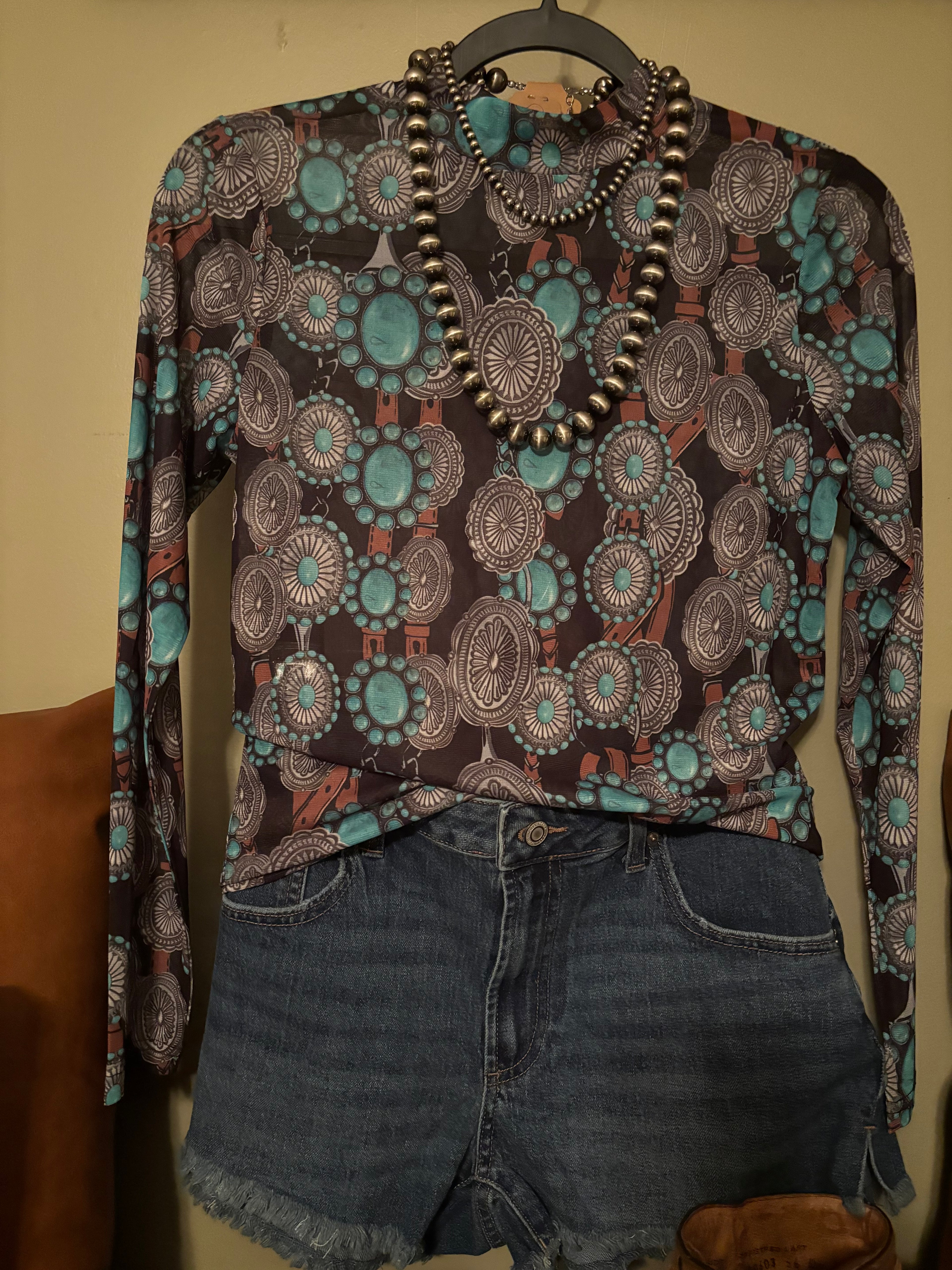 Concho Nights Mesh Top