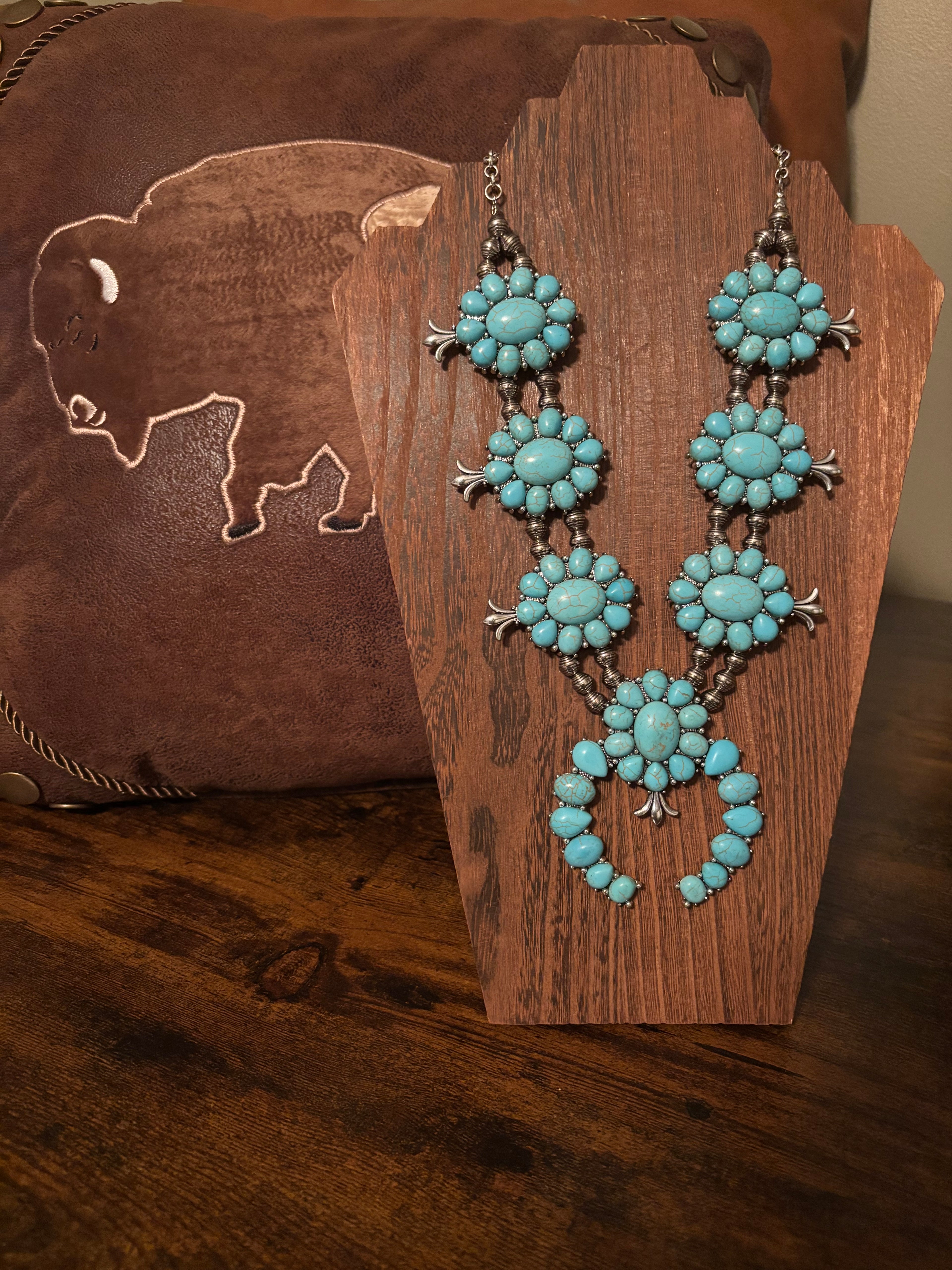 Turquoise Squash Blossom Necklace