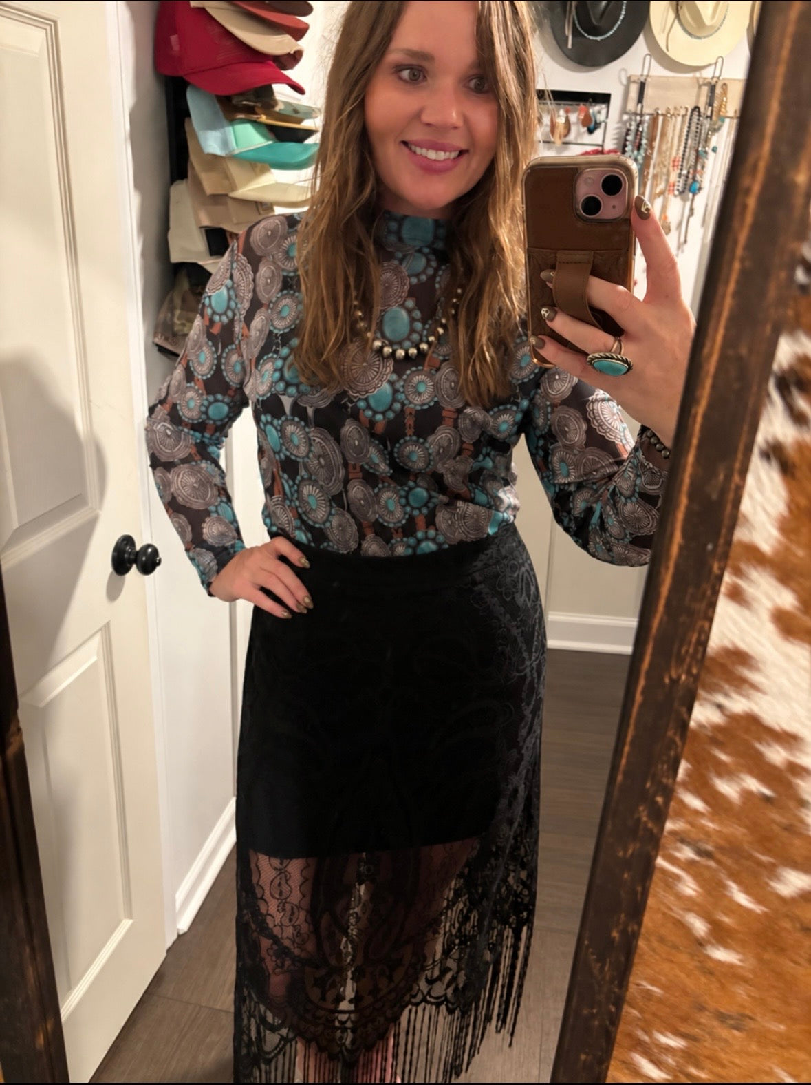 Concho Nights Mesh Top