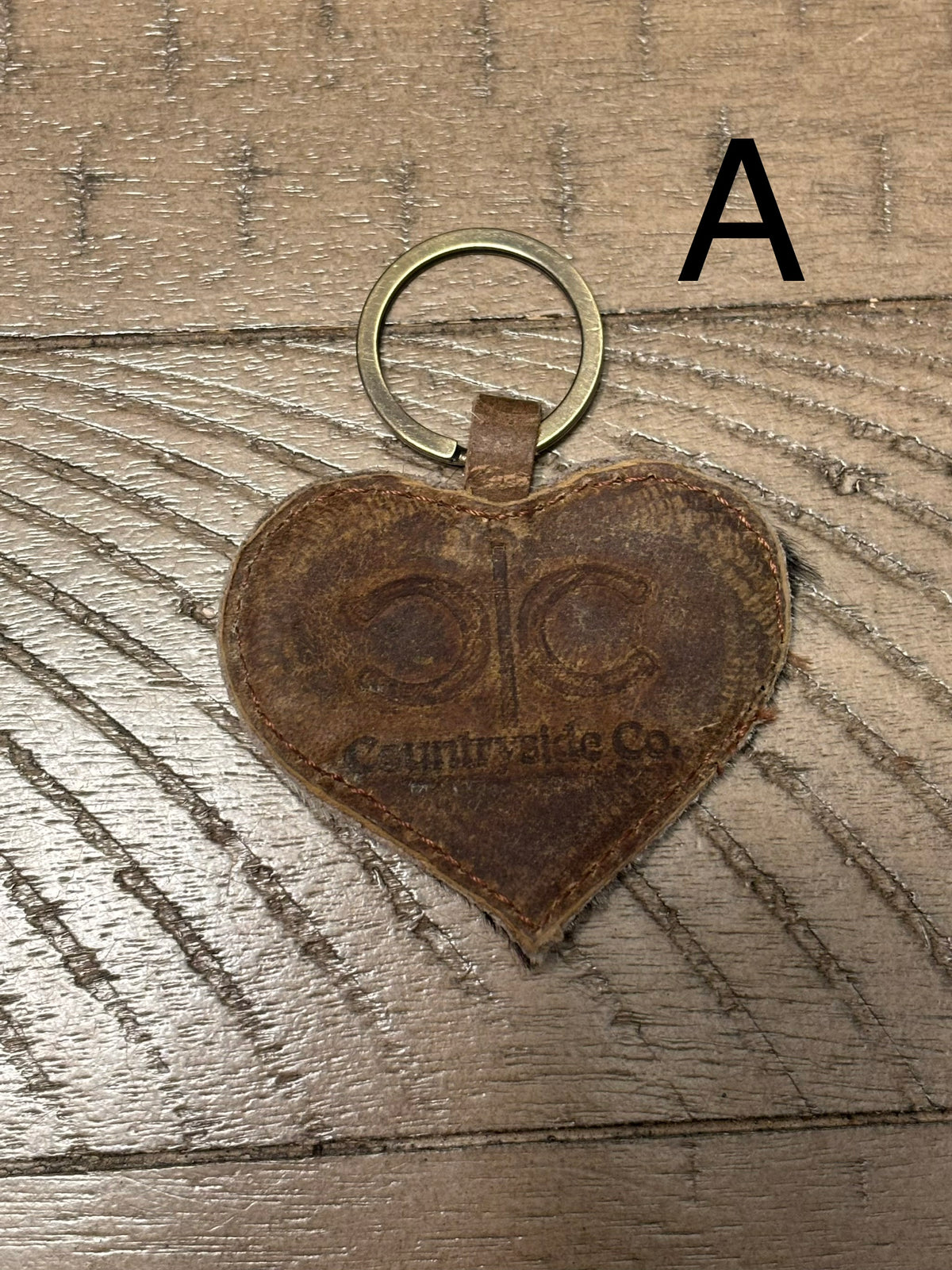 Wild at Heart Cowhide Keychain