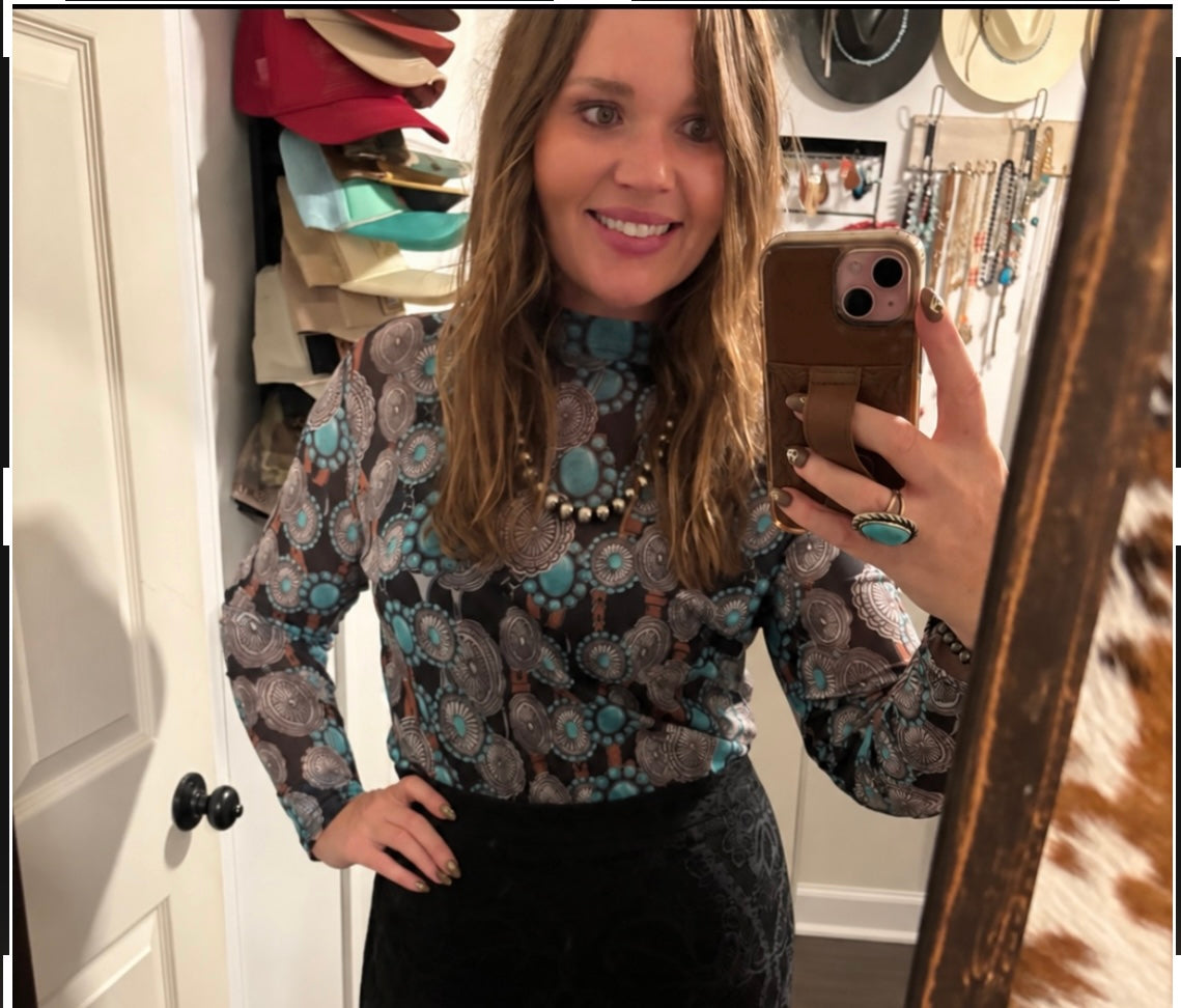 Concho Nights Mesh Top