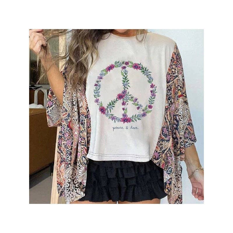 Peace & Love Batwing Top