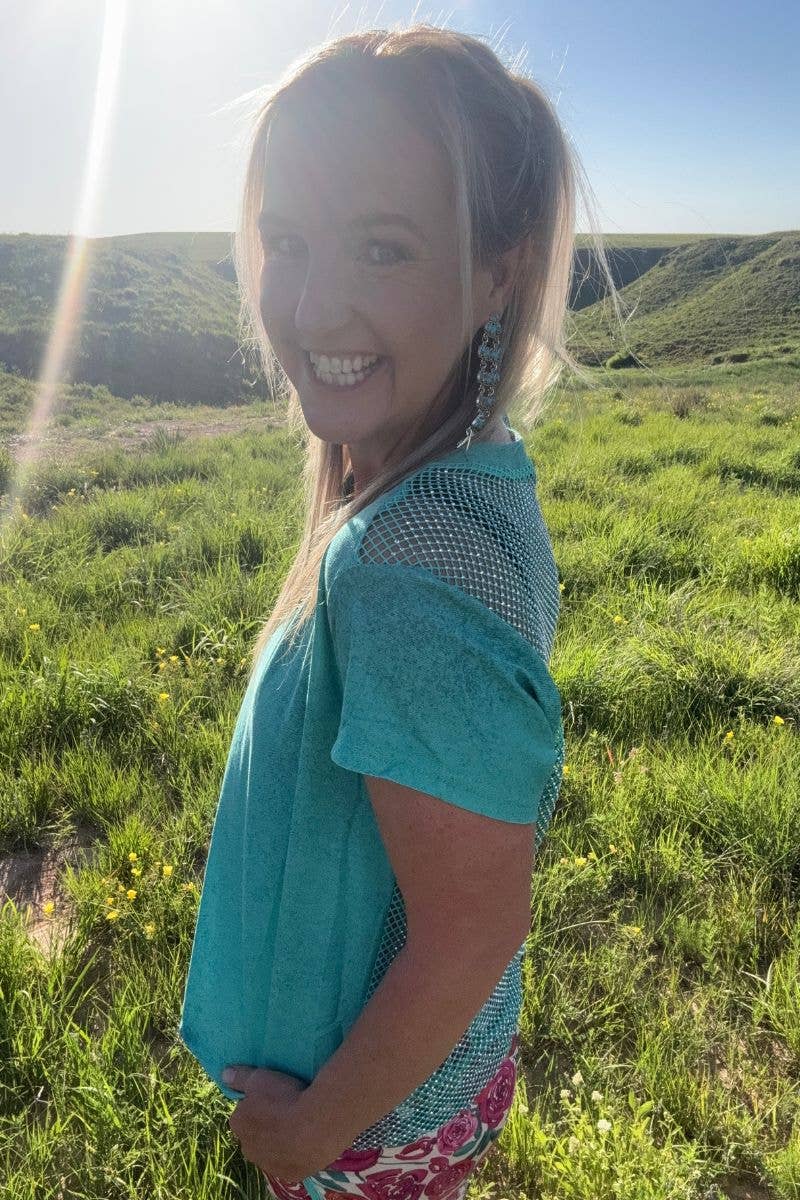 Turquoise Soul Mesh Top