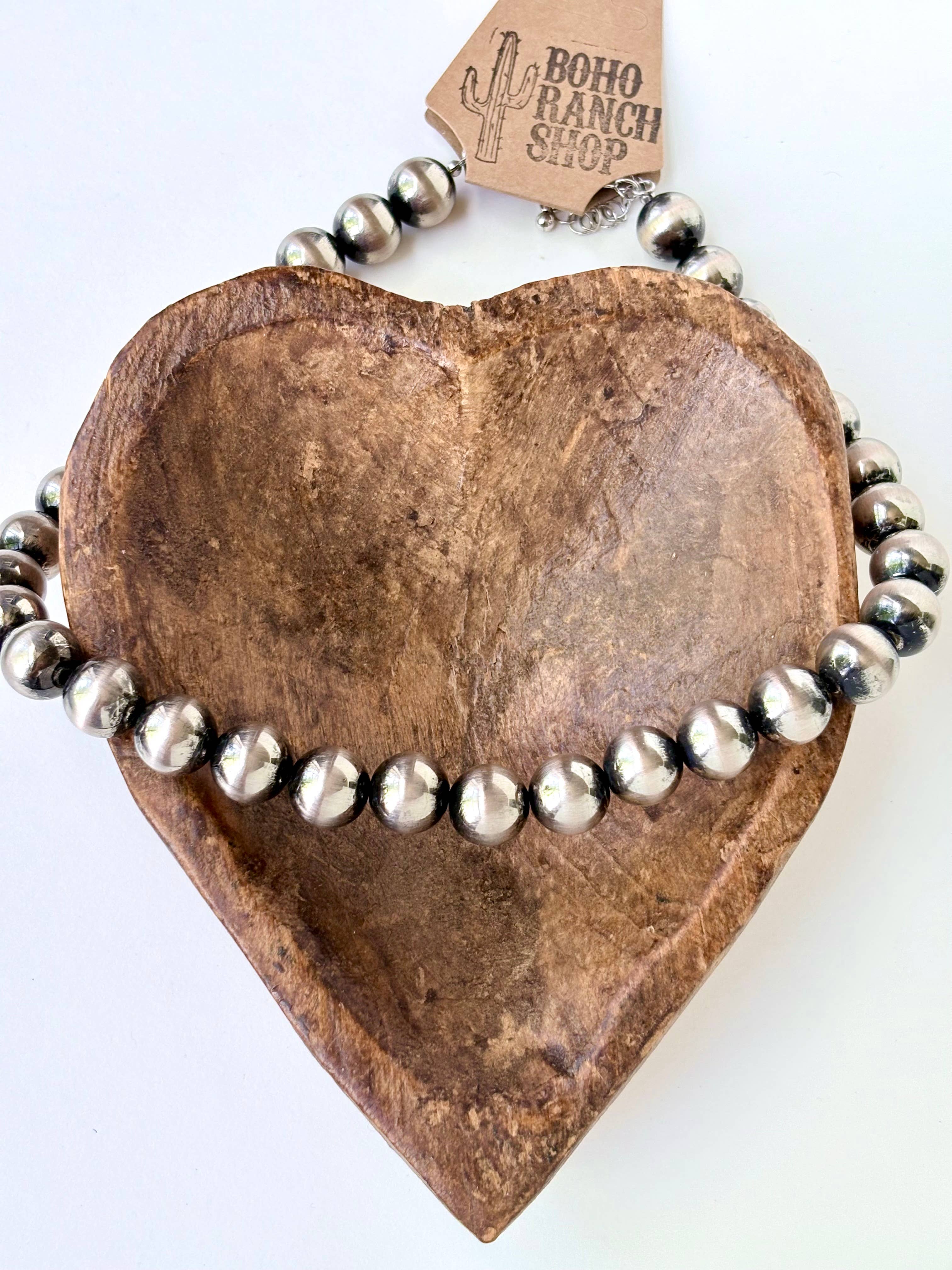10MM Navajo Pearl Style Necklace-24"