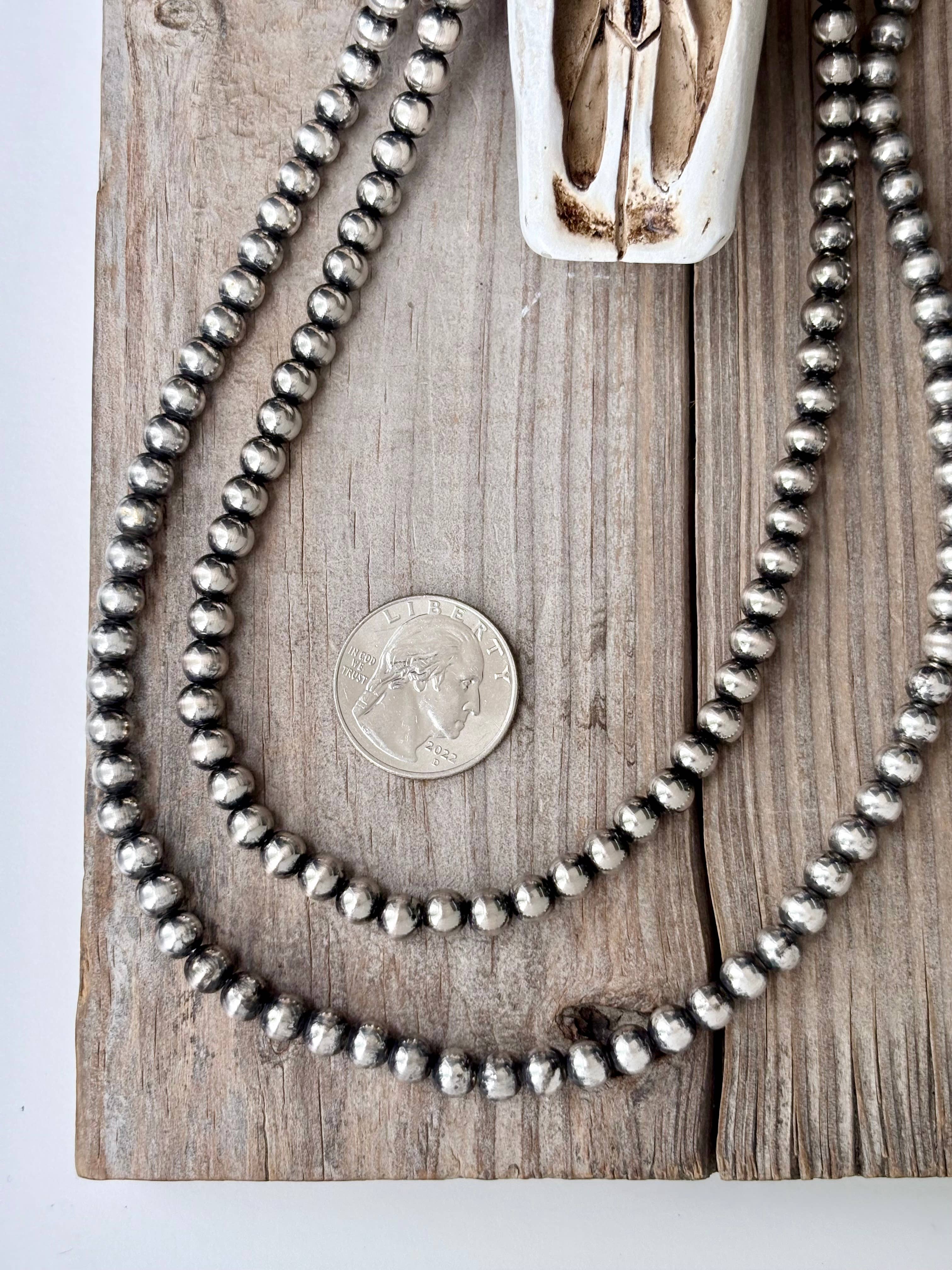 6MM Navajo Pearl Style Necklace-28"