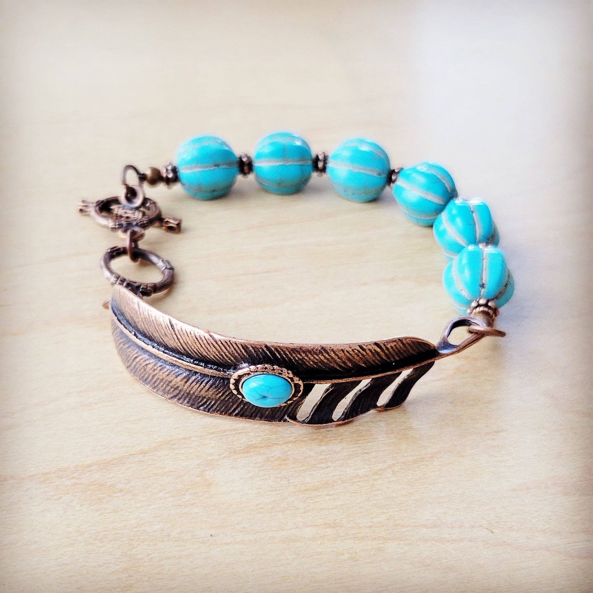 Turquoise Feather Bracelet
