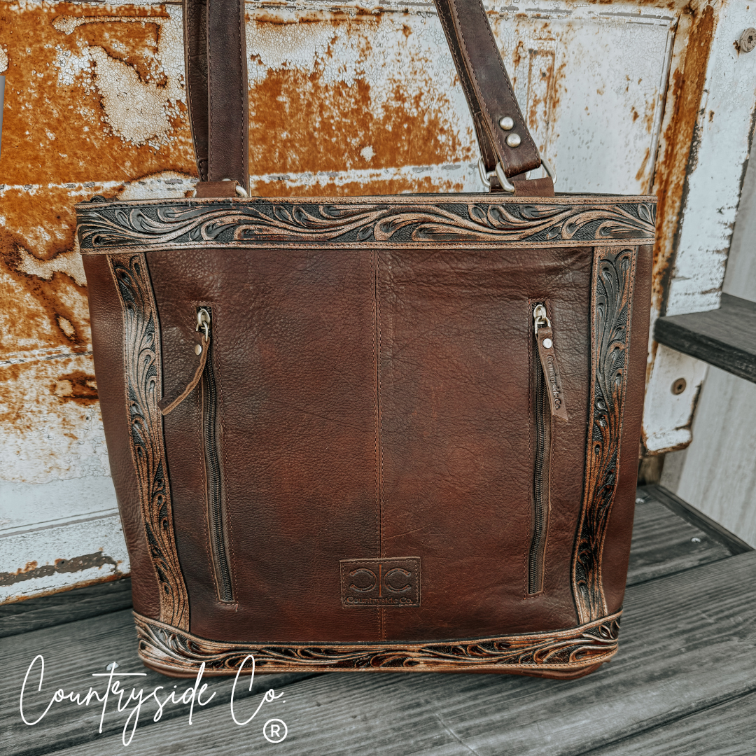 Countryside Tooled Leather Tote