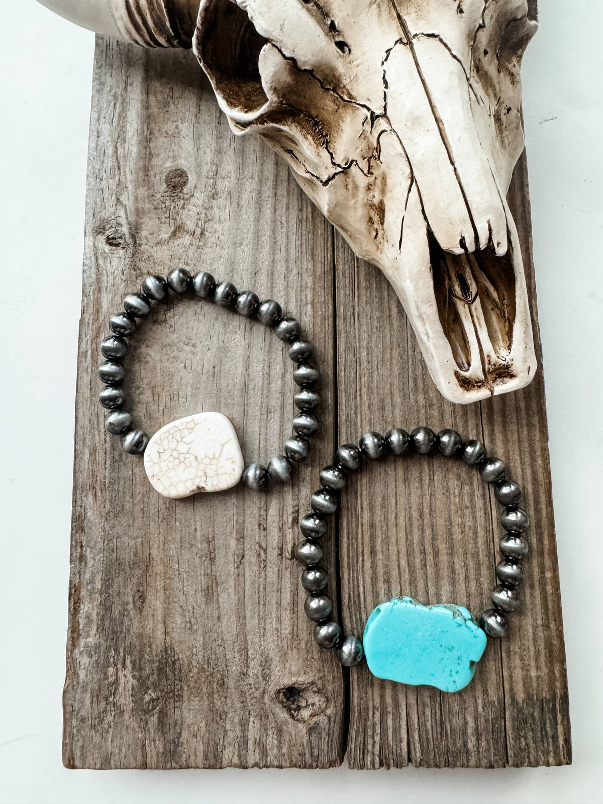 Slab Stone Stretch Bracelet