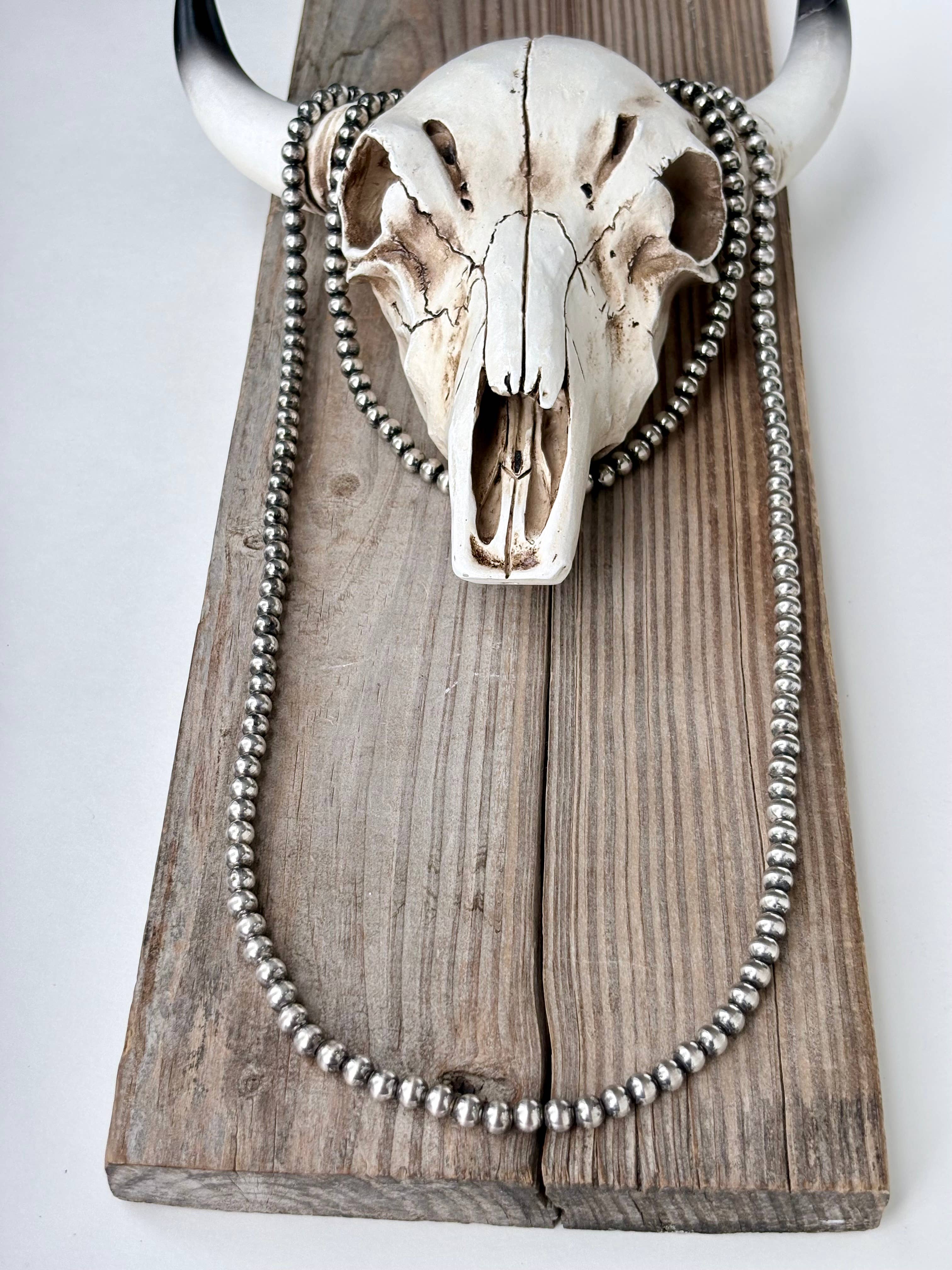 6MM Navajo Pearl Style Necklace-28"