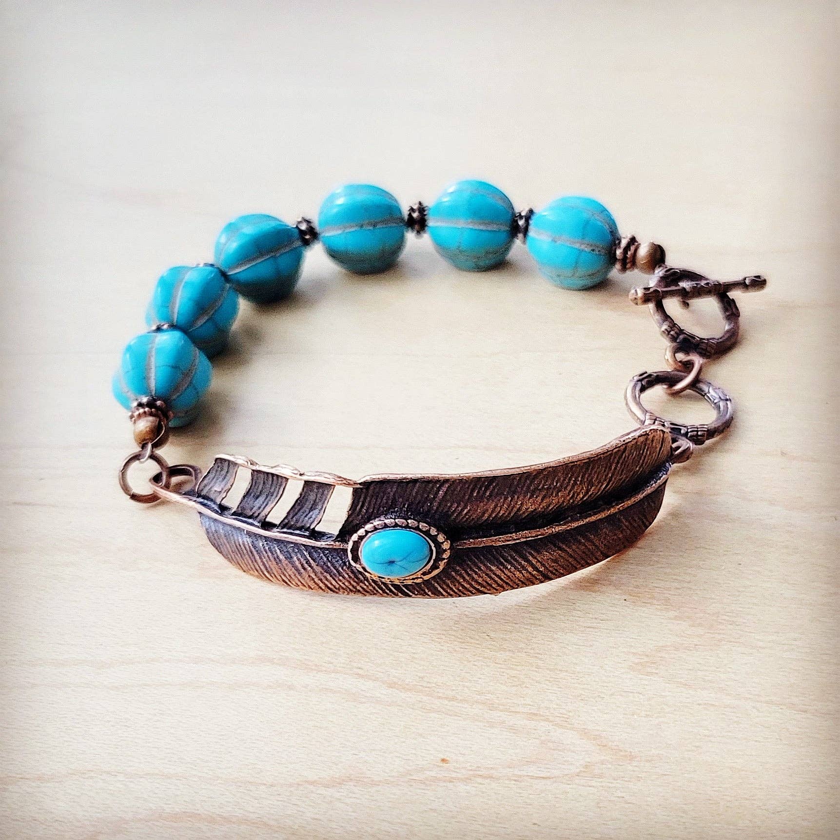 Turquoise Feather Bracelet