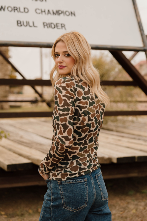 Backroad Camo Mesh Top